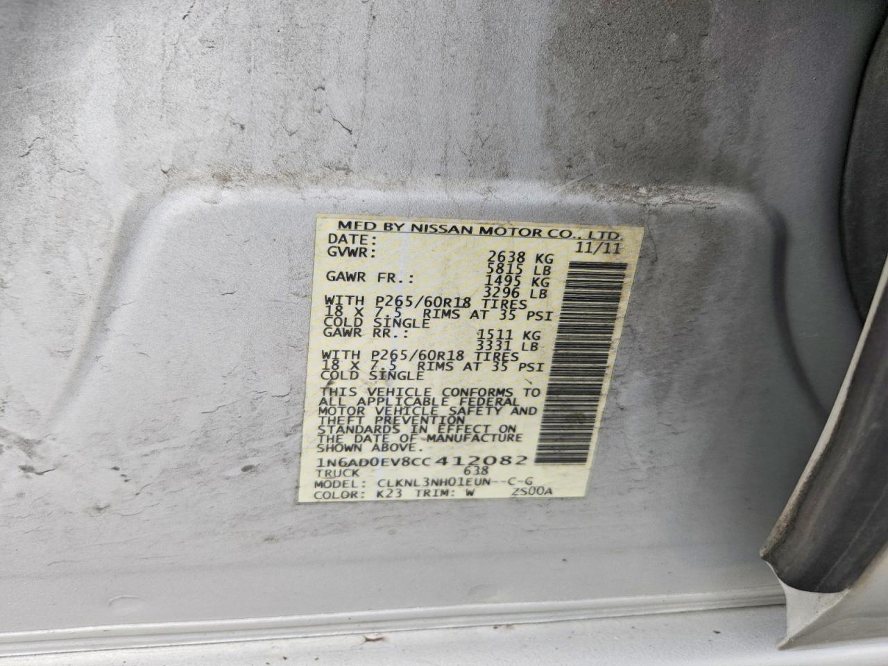2012 NISSAN Frontier