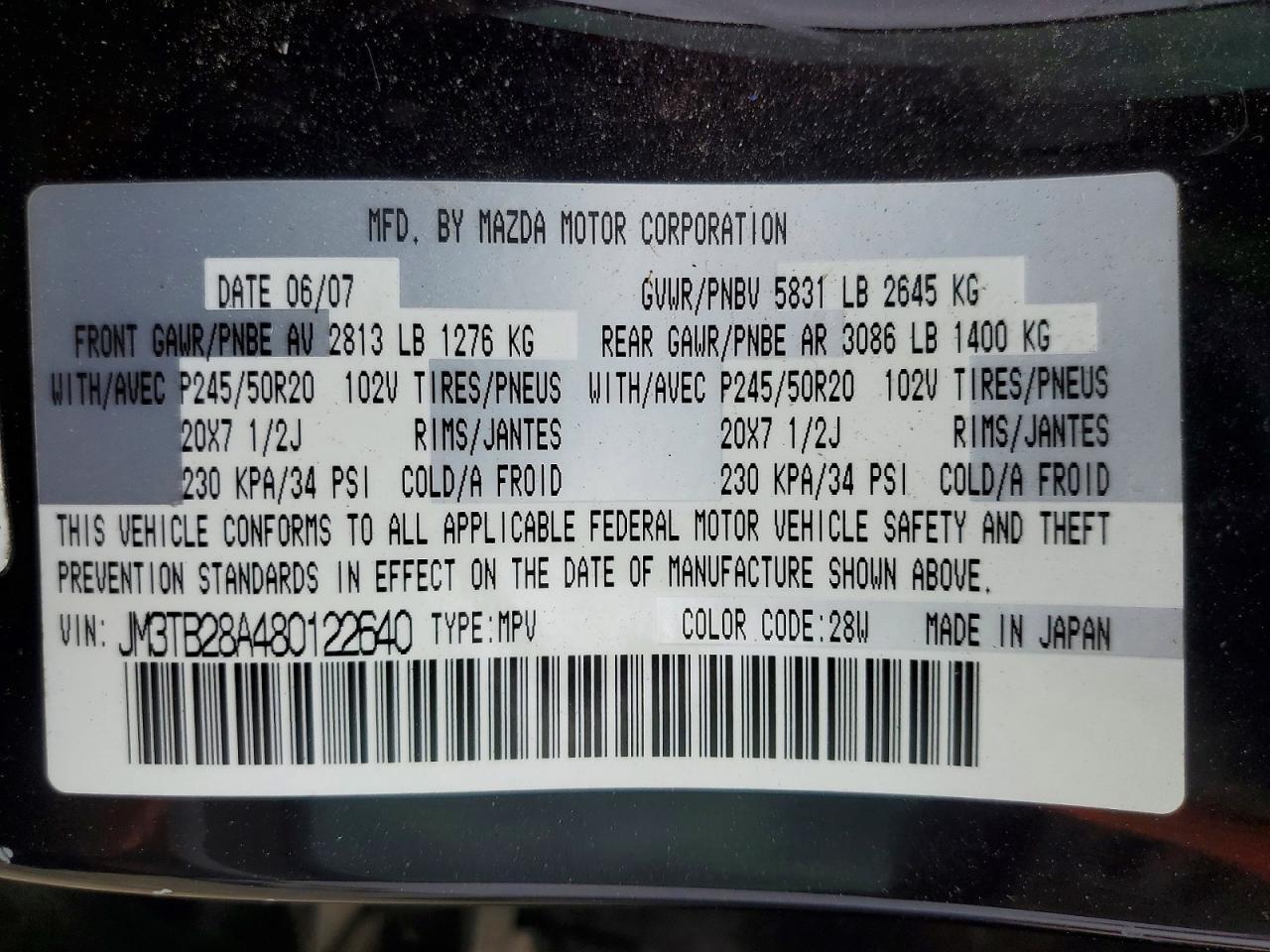 2008 MAZDA CX-9