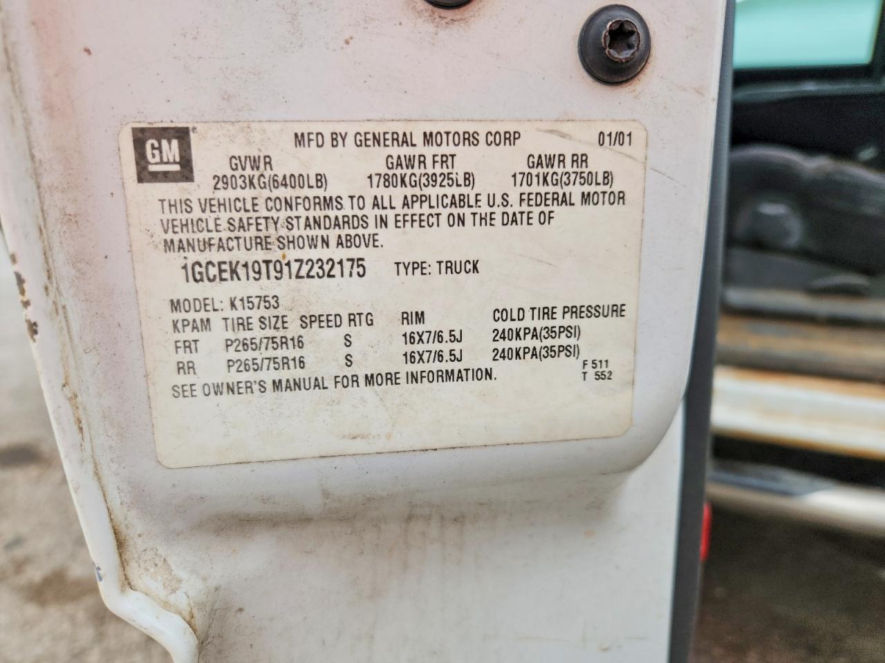 2001 CHEVROLET Silverado