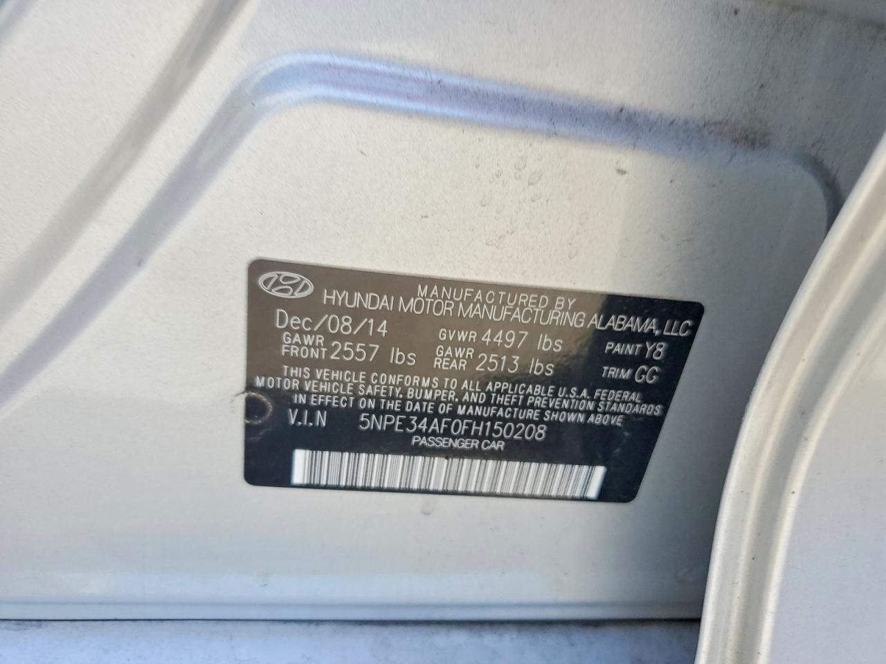 2015 HYUNDAI SONATA