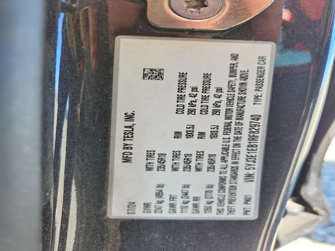 2024 TESLA MODEL 3