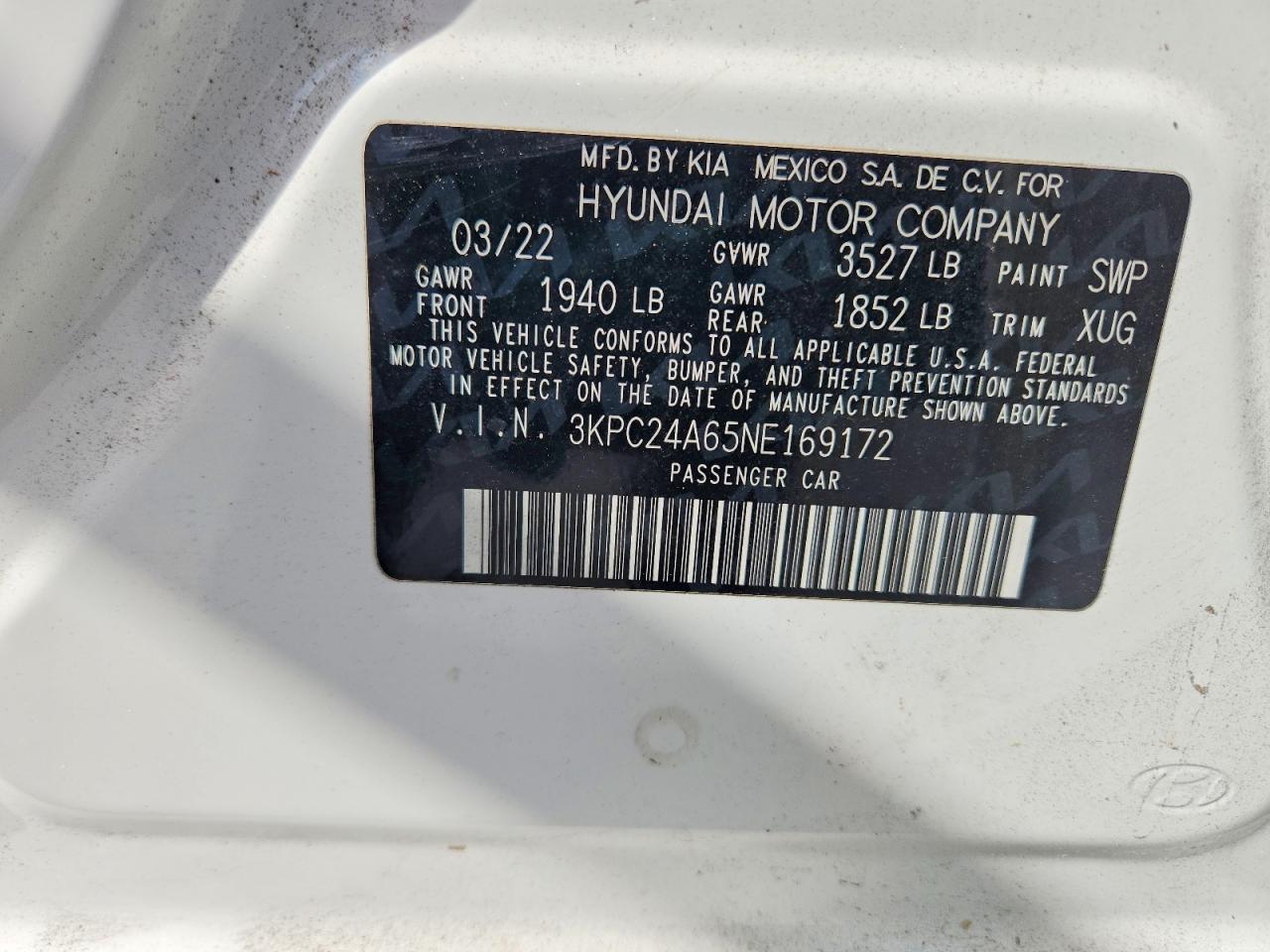 2022 HYUNDAI ACCENT