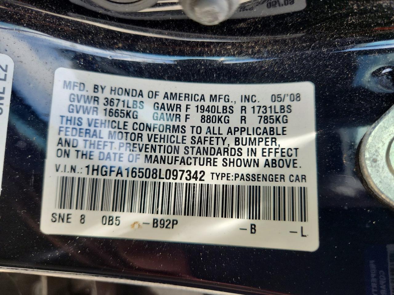 2008 HONDA CIVIC