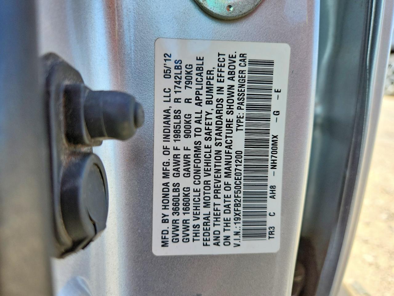 2012 HONDA CIVIC