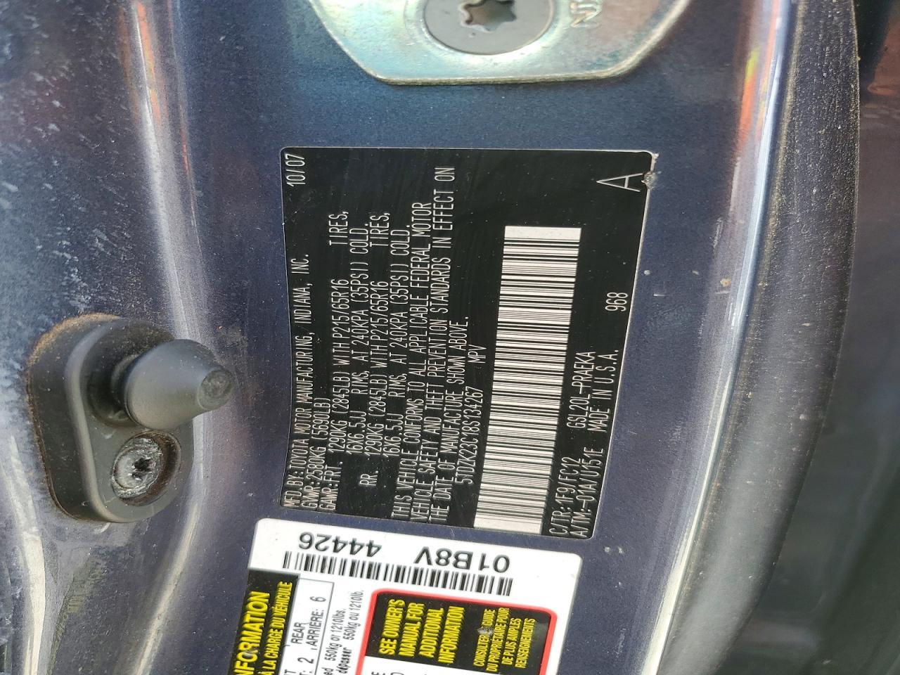 2008 TOYOTA SIENNA