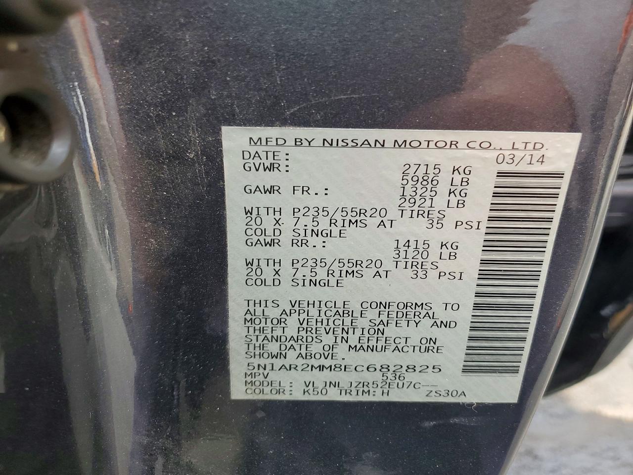 2014 NISSAN PATHFINDER