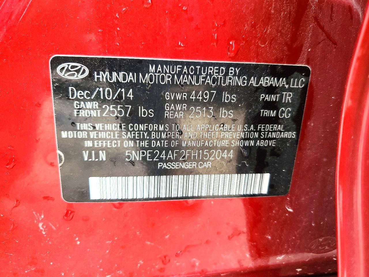 2015 HYUNDAI SONATA