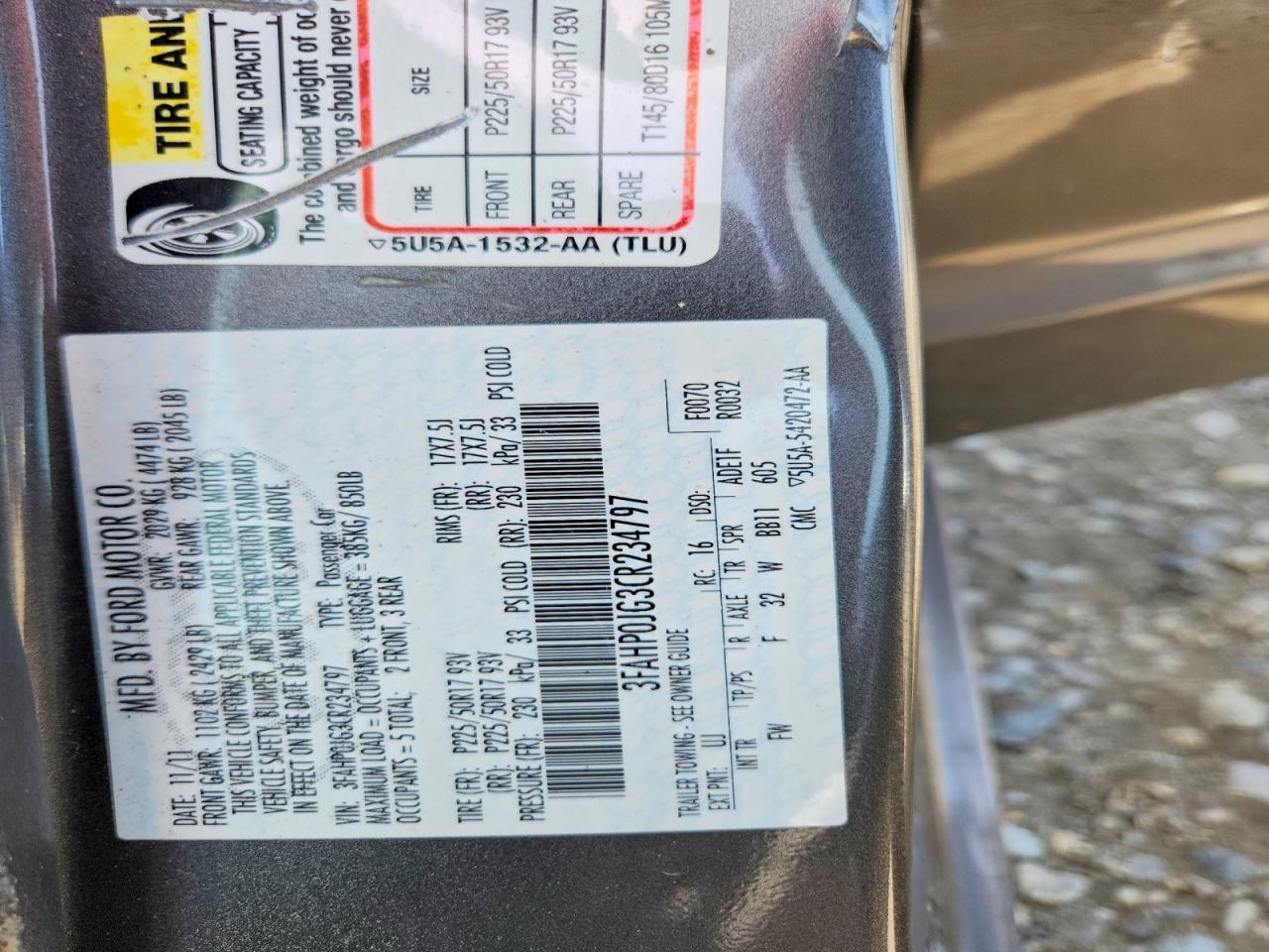 2012 FORD FUSION