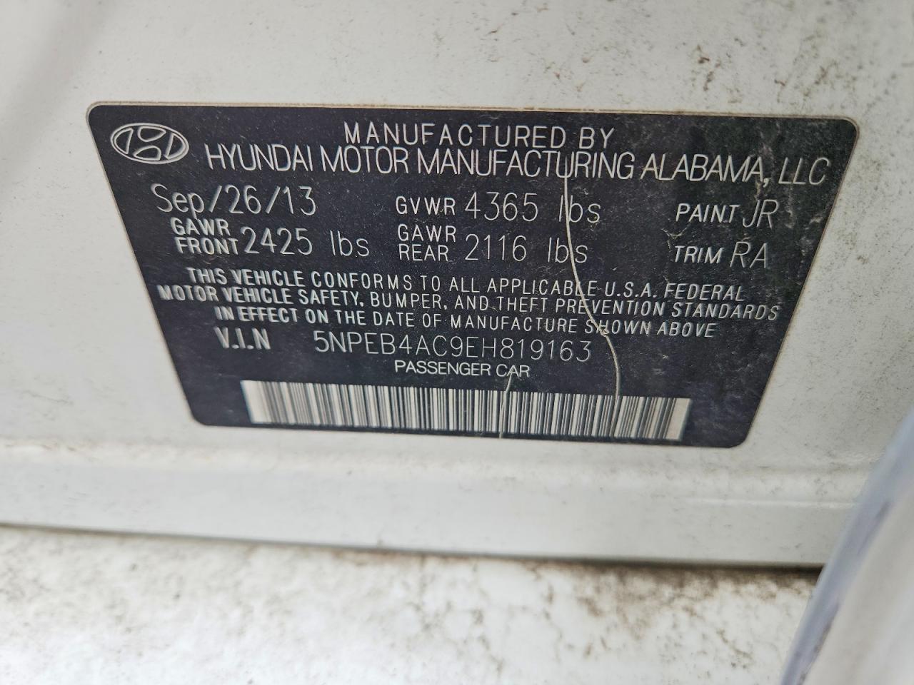 2014 HYUNDAI SONATA