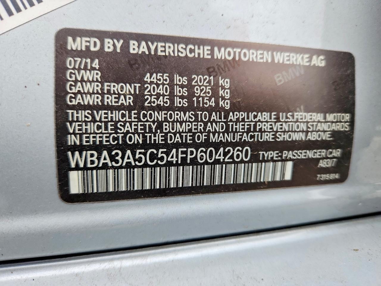 2015 BMW 3 SERIES