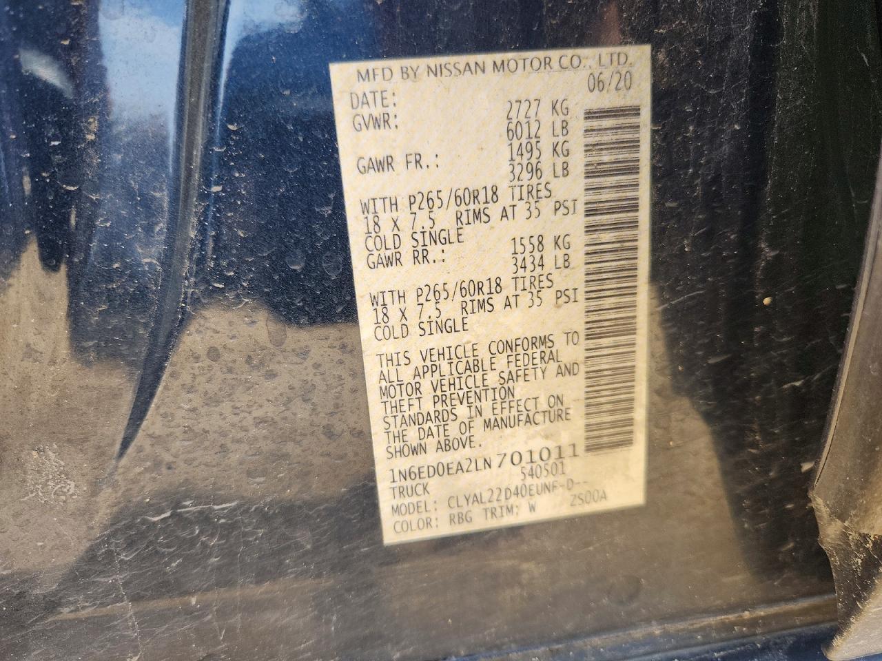 2020 NISSAN Frontier