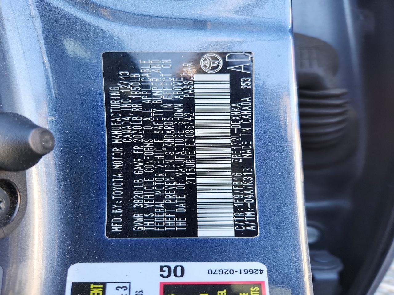 2014 TOYOTA COROLLA