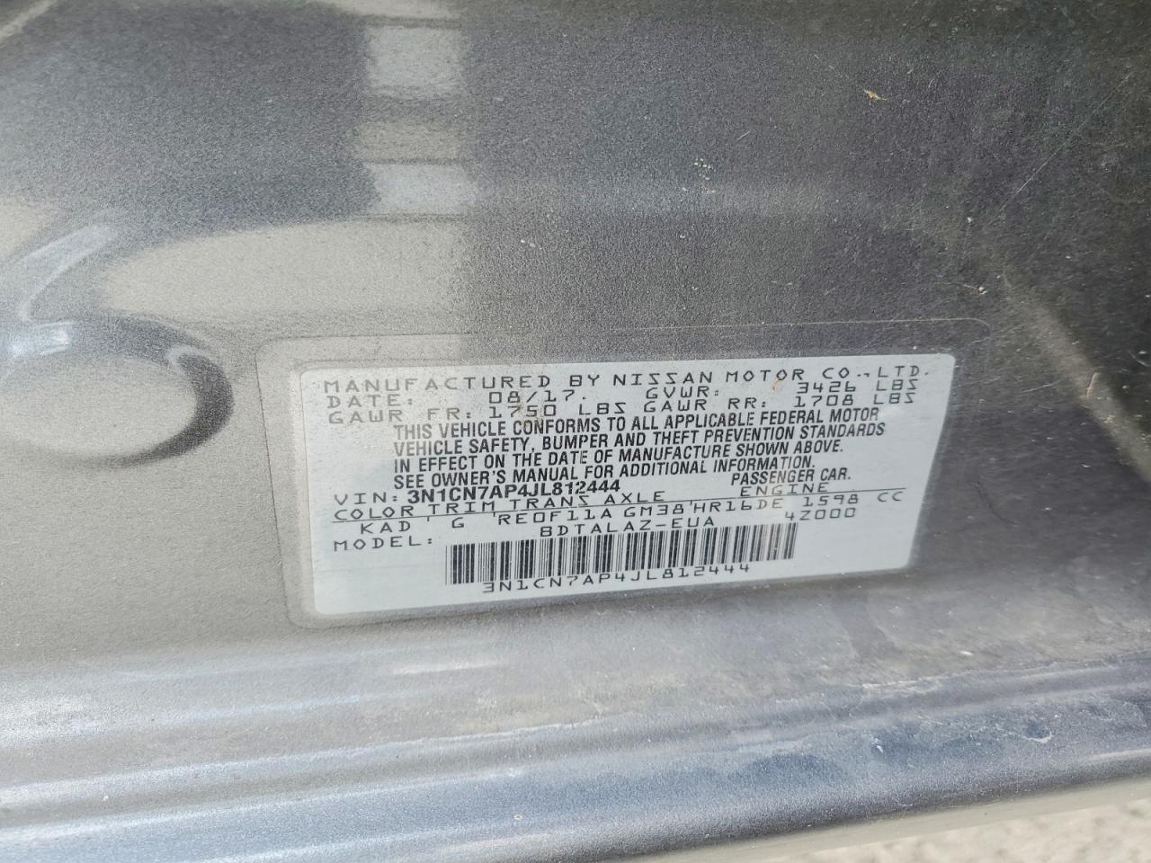 2018 NISSAN VERSA