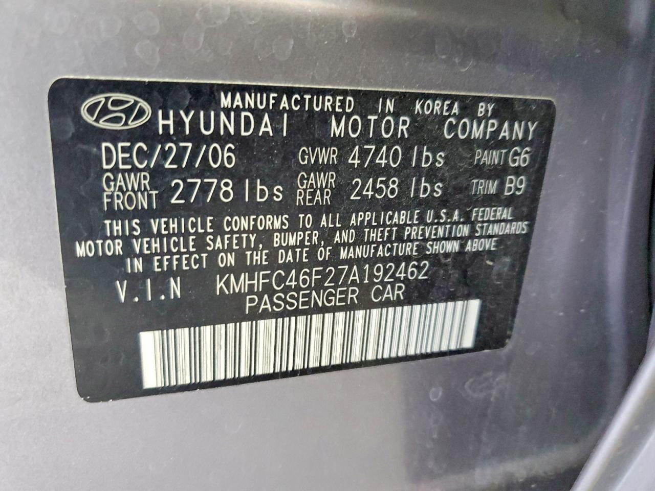 2007 HYUNDAI Azera