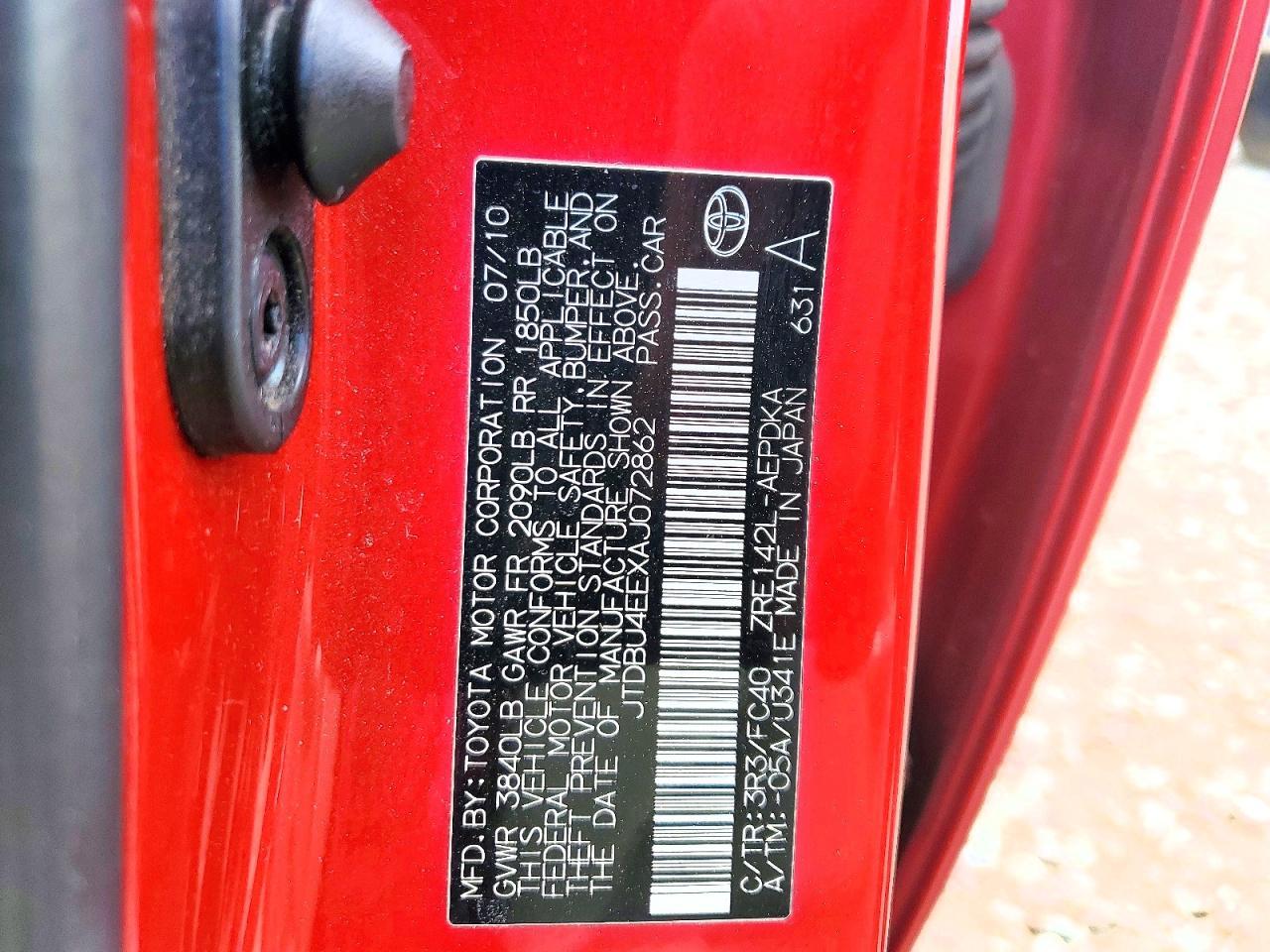 2010 TOYOTA COROLLA