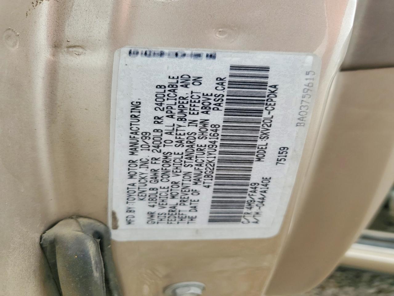 2000 TOYOTA CAMRY