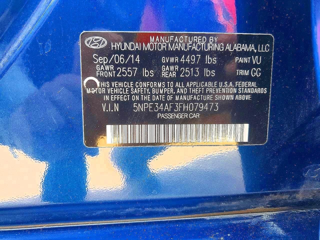 2015 HYUNDAI SONATA