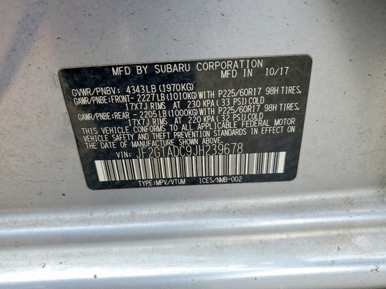 2018 SUBARU Crosstrek