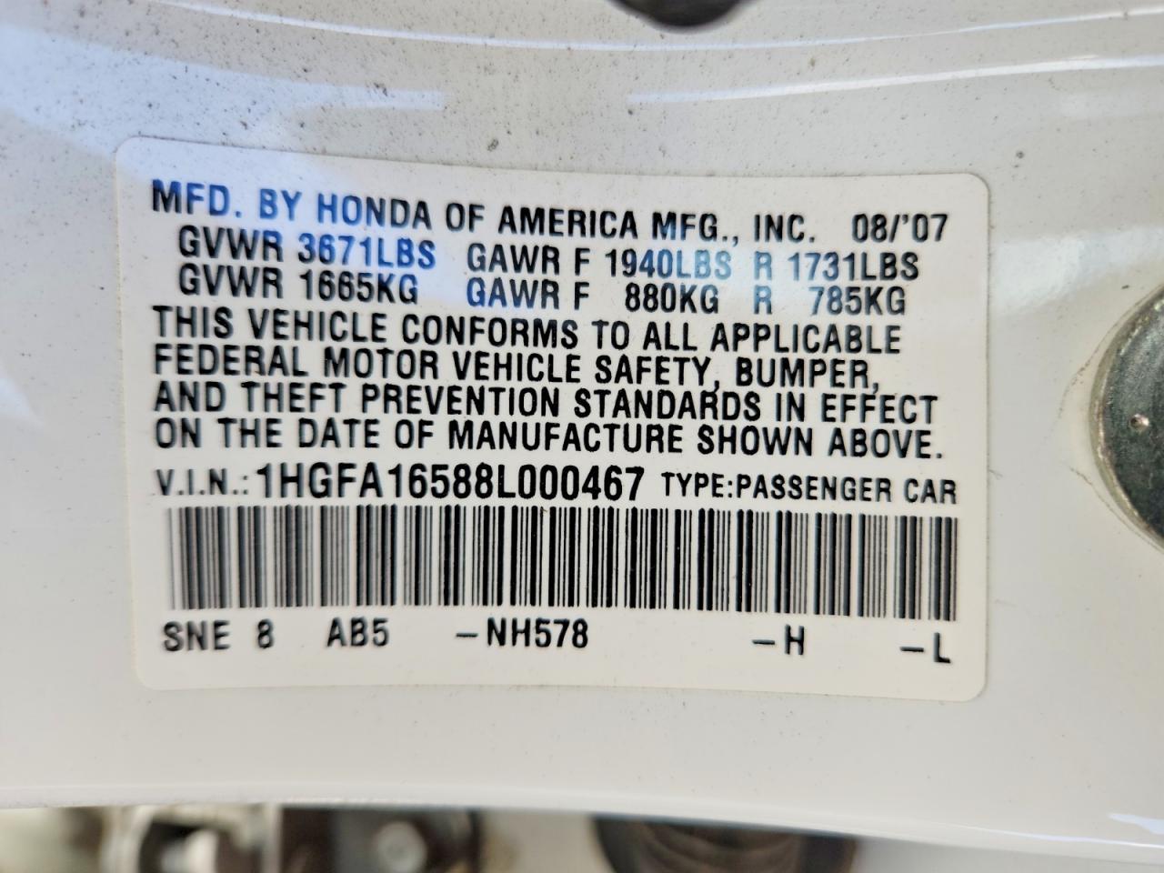 2008 HONDA CIVIC