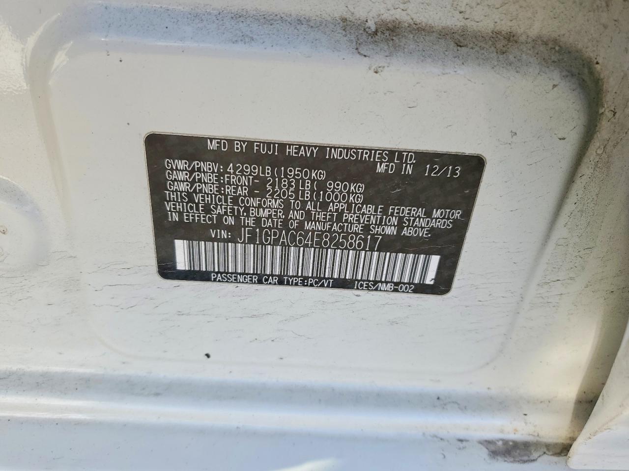 2014 SUBARU IMPREZA