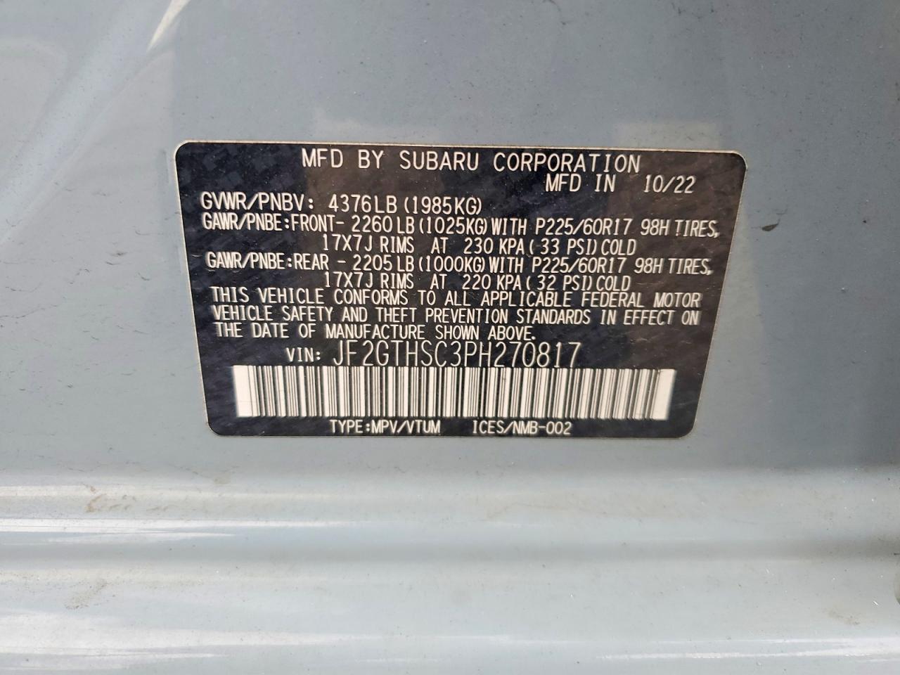2023 SUBARU Crosstrek