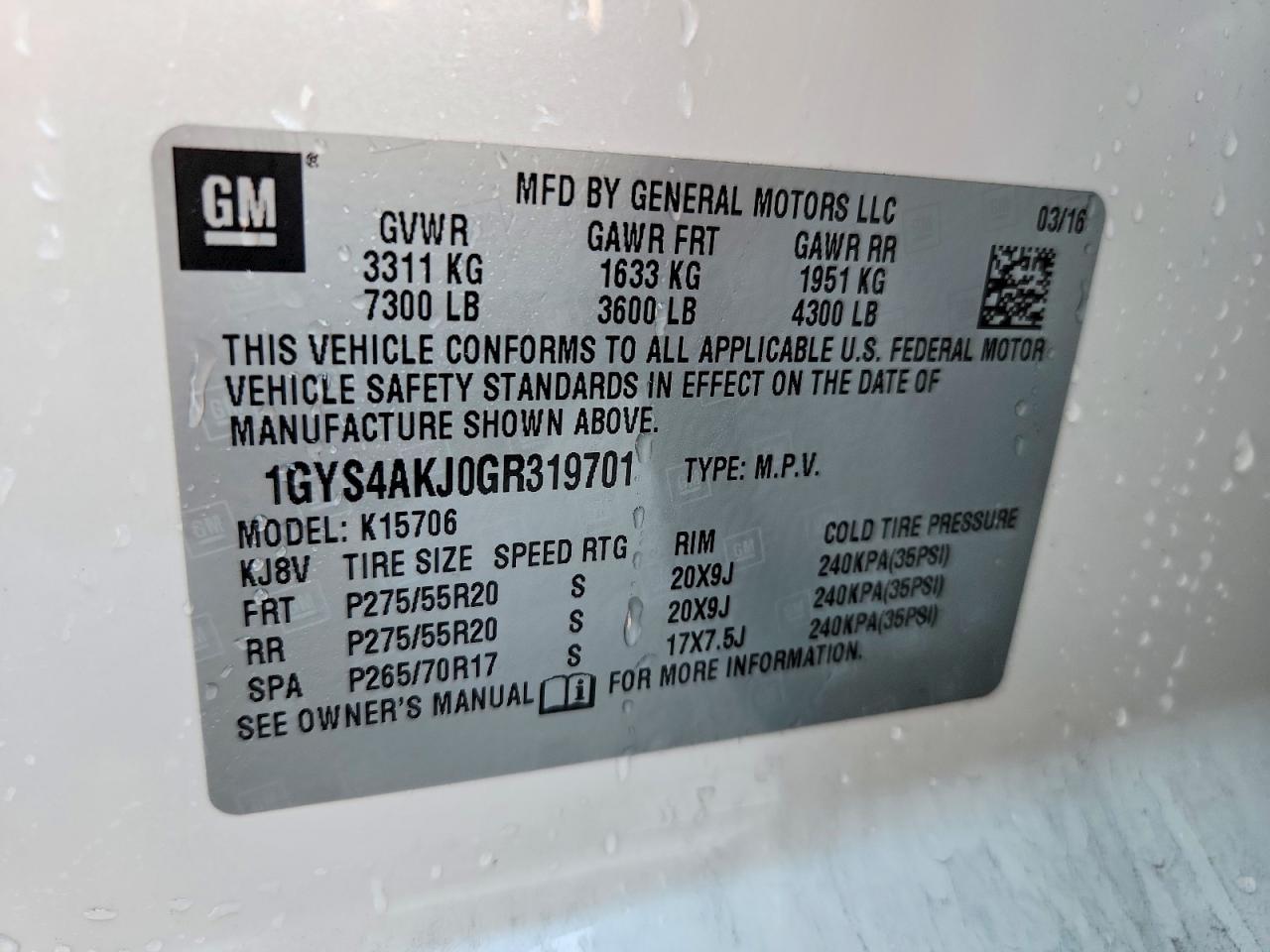 2016 CADILLAC ESCALADE