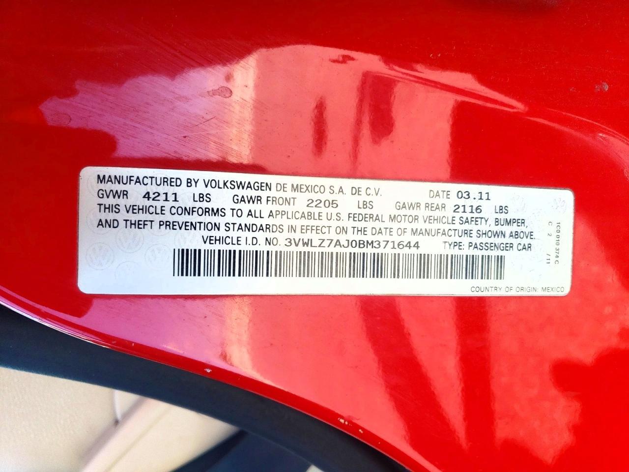 2011 VOLKSWAGEN JETTA