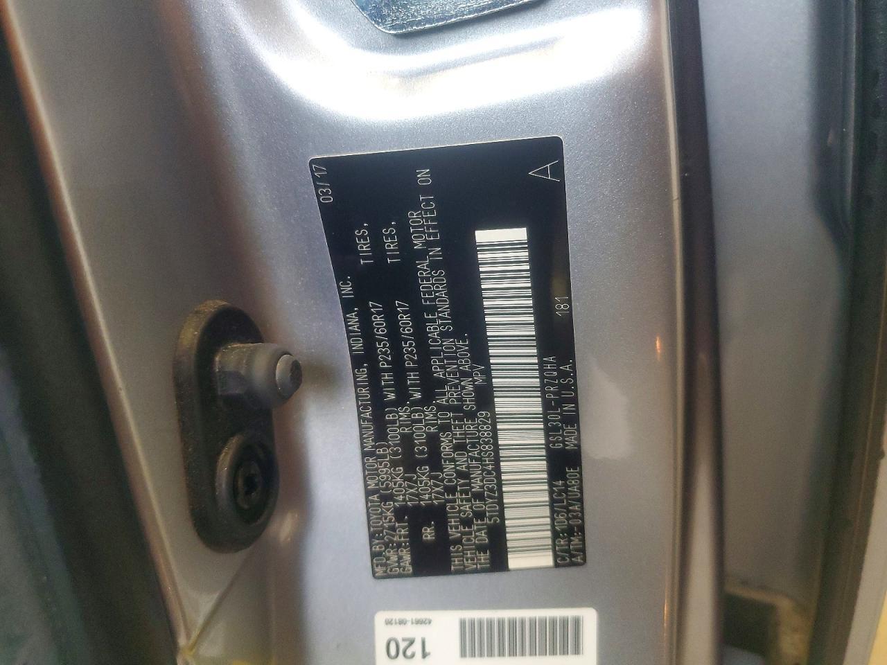 2017 TOYOTA SIENNA