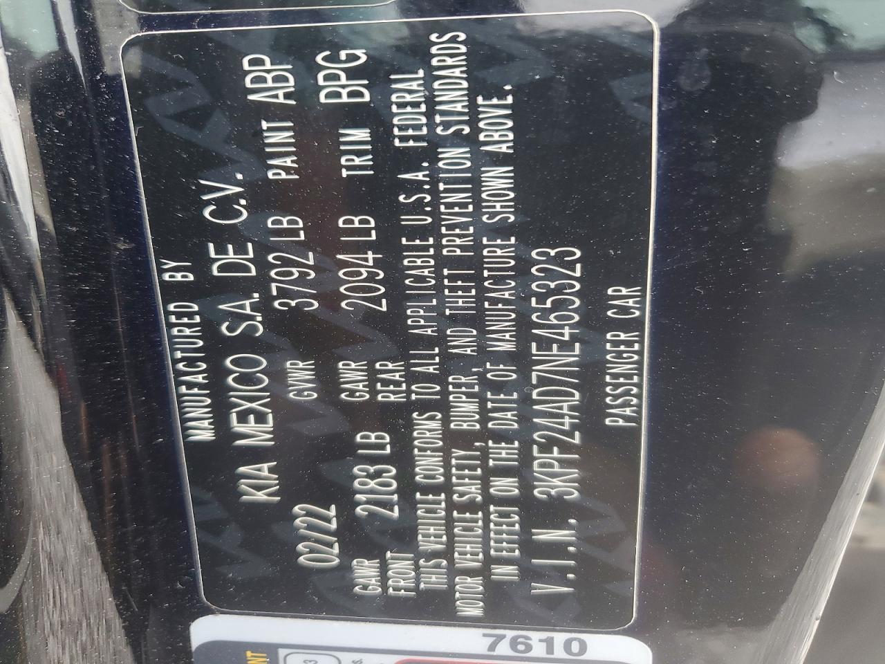 2022 KIA FORTE