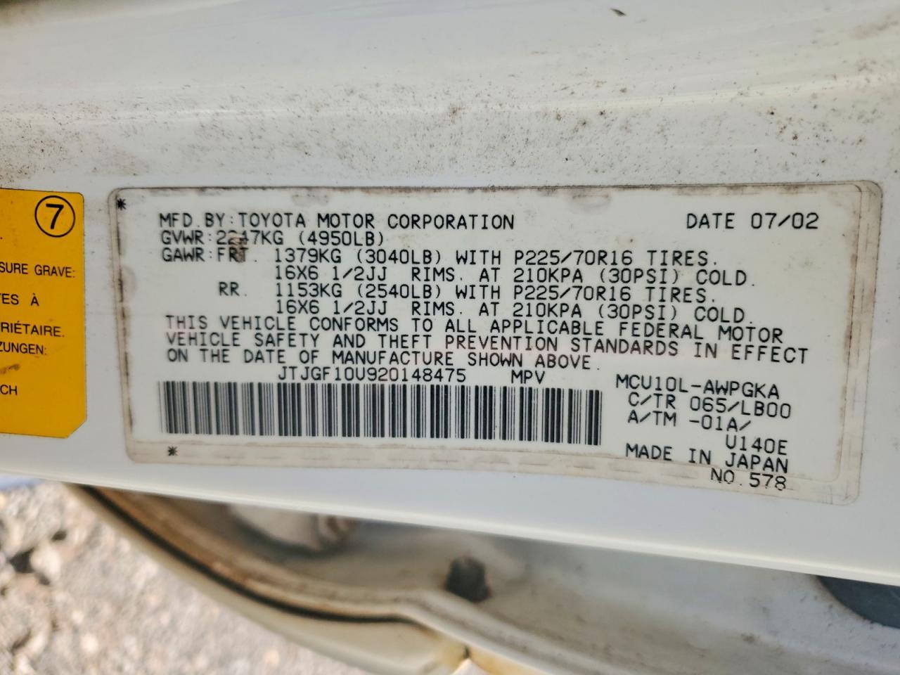 2002 LEXUS Rx 300