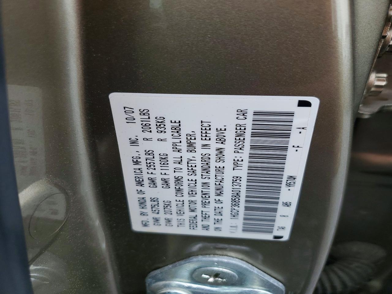 2008 HONDA ACCORD