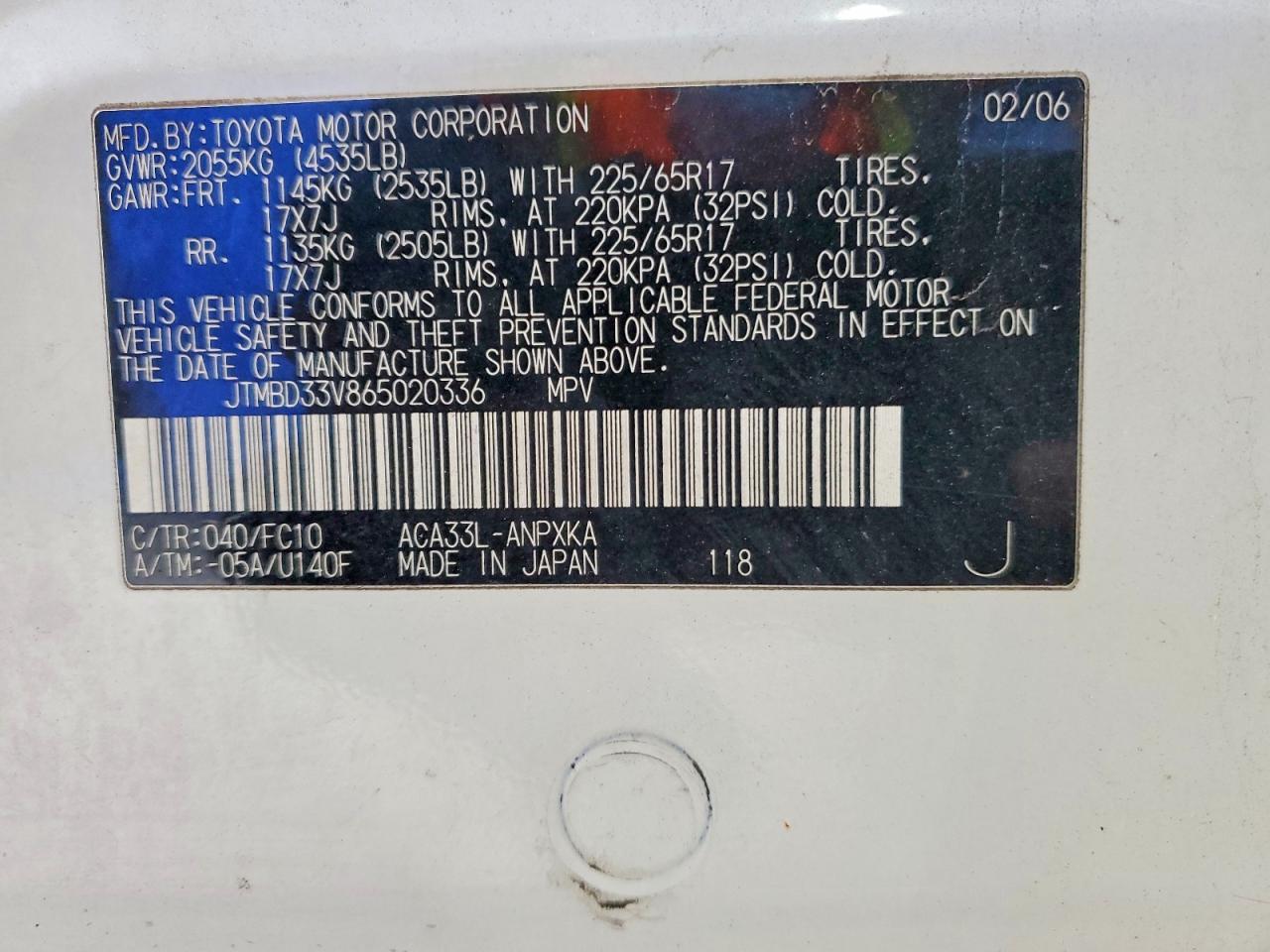 2006 TOYOTA RAV4