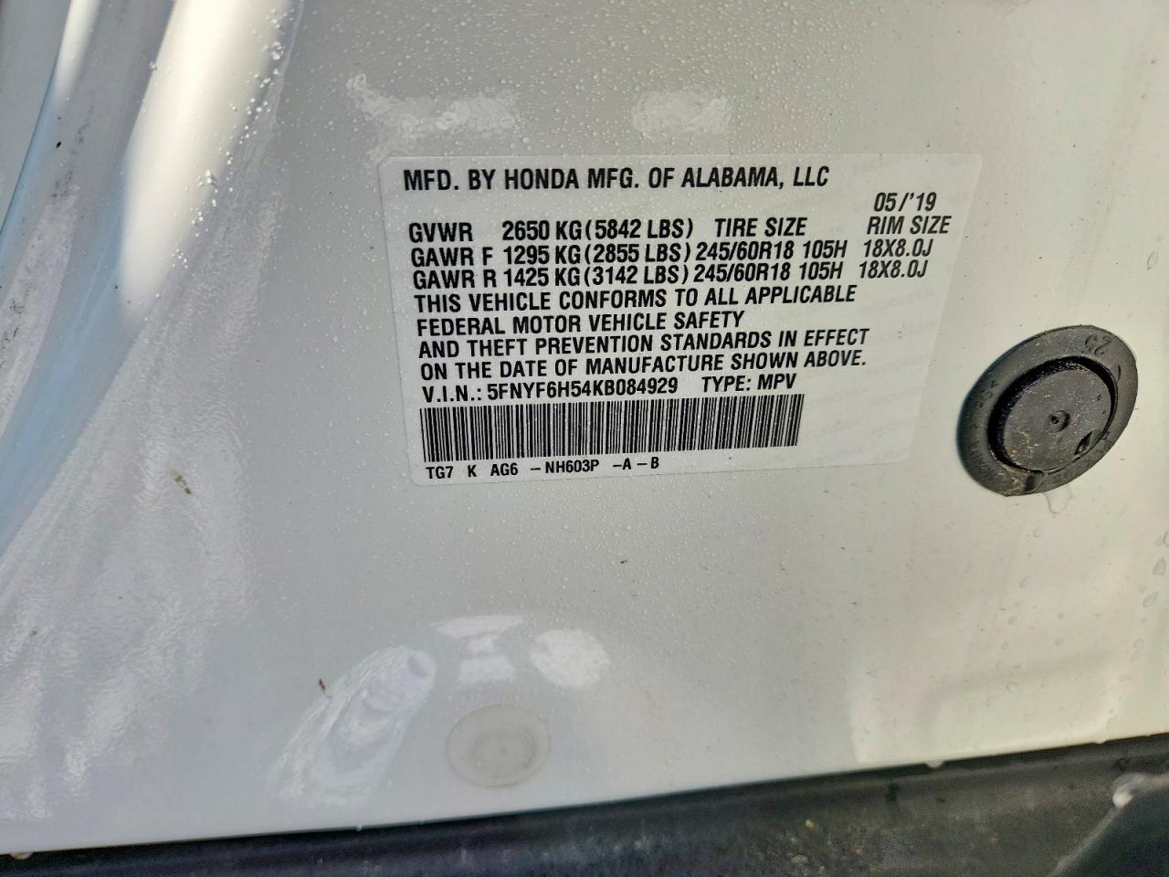 2019 HONDA PILOT
