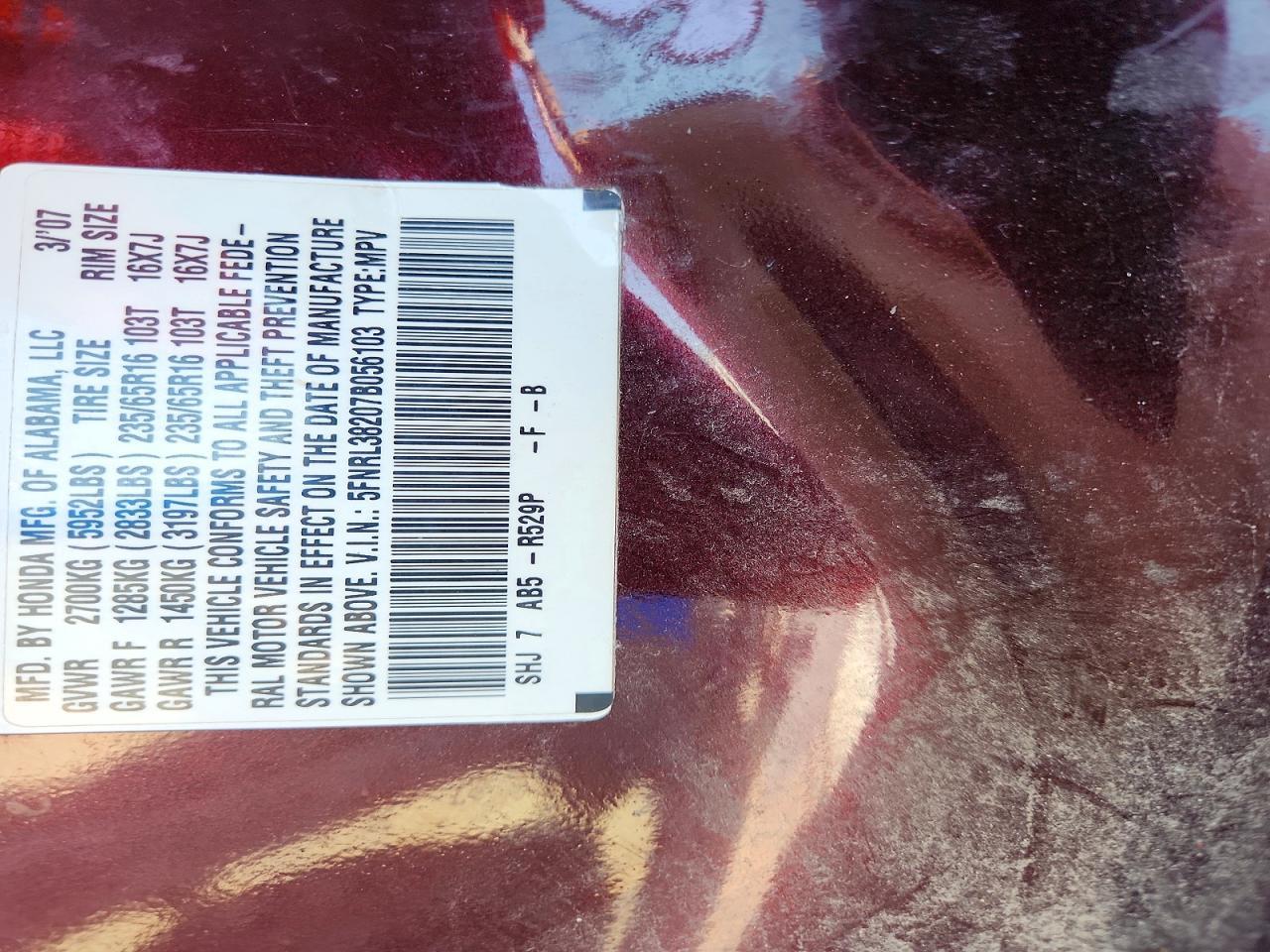 2007 HONDA ODYSSEY
