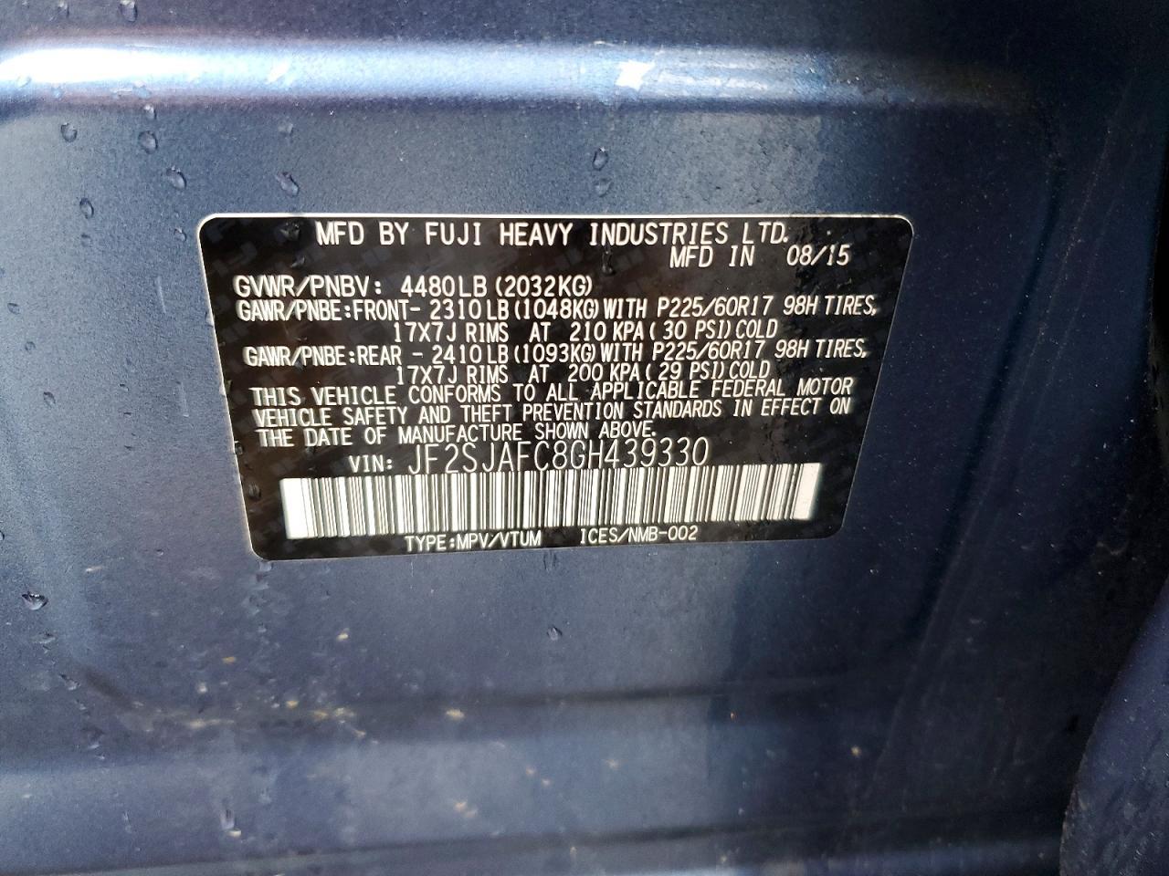 2016 SUBARU FORESTER