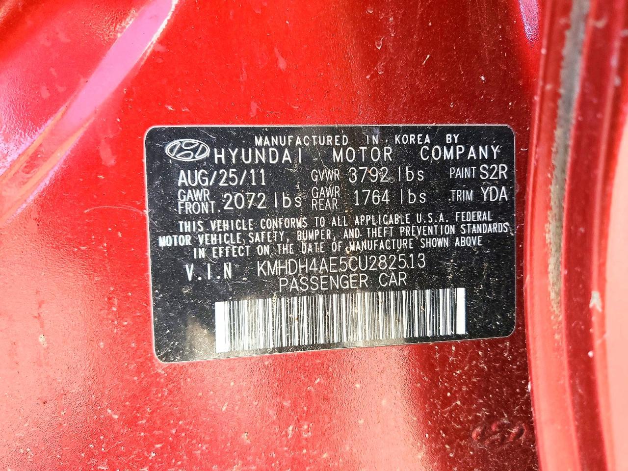 2012 HYUNDAI ELANTRA