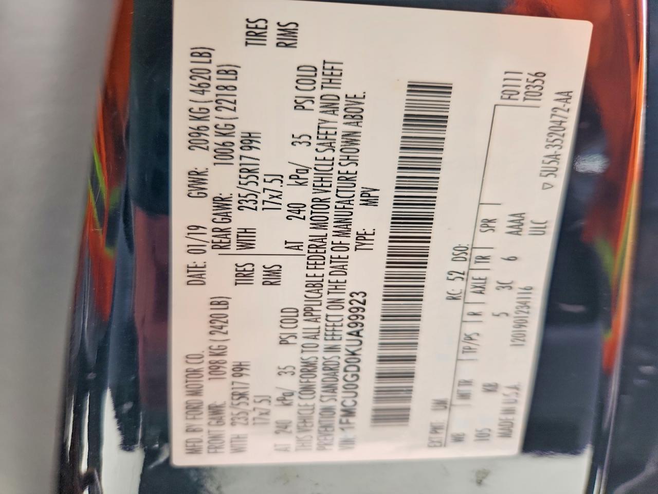 2019 FORD ESCAPE