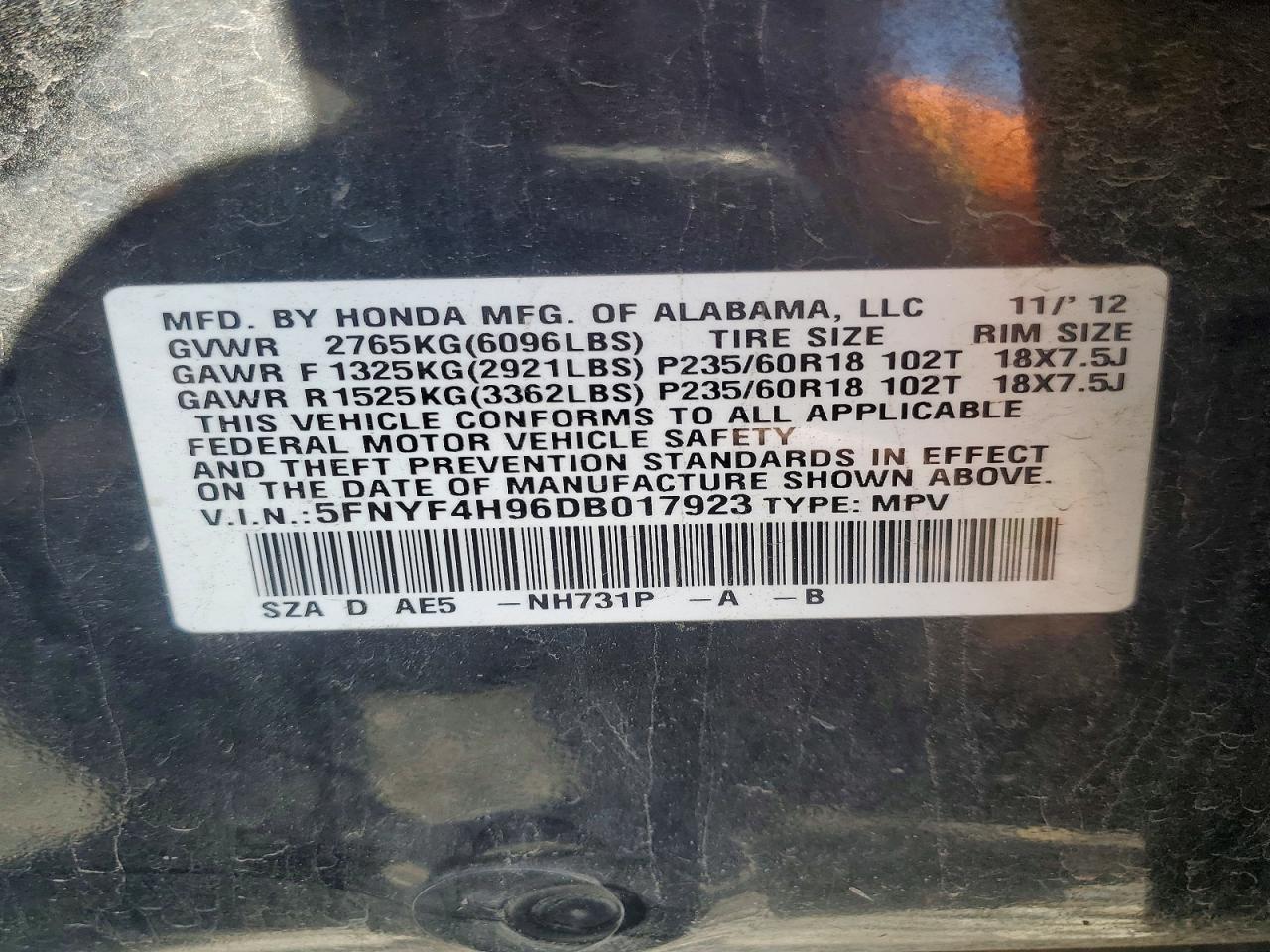 2013 HONDA PILOT