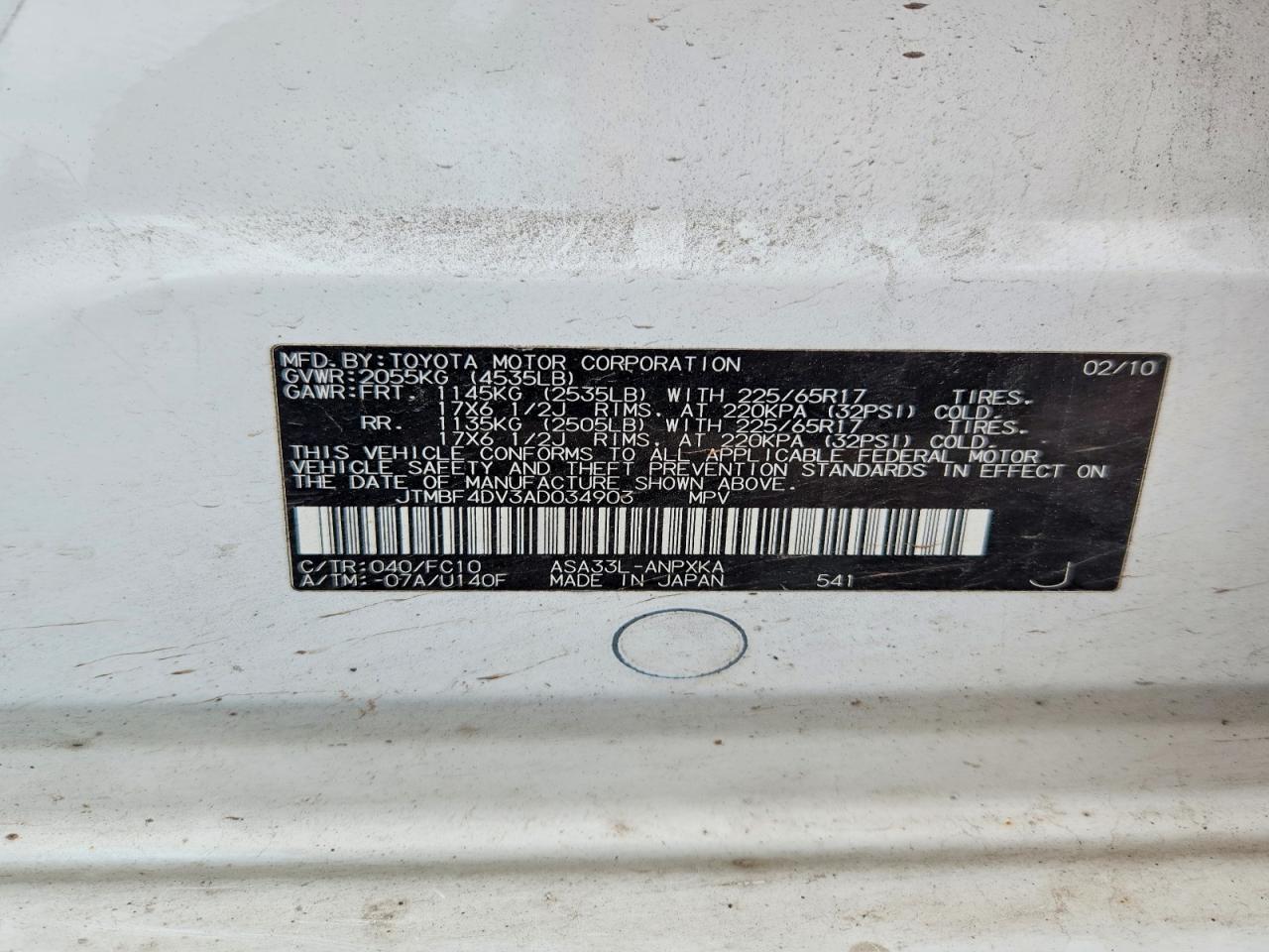 2010 TOYOTA RAV4