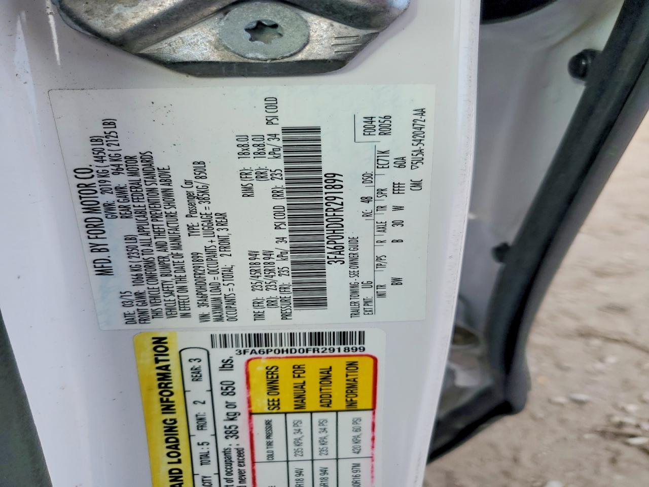 2015 FORD FUSION