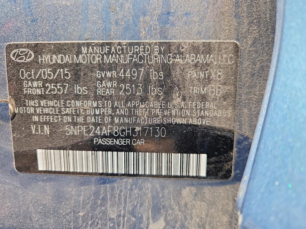 2016 HYUNDAI SONATA