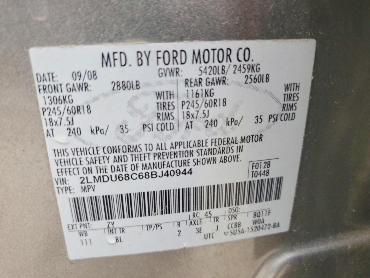 2008 LINCOLN MKX