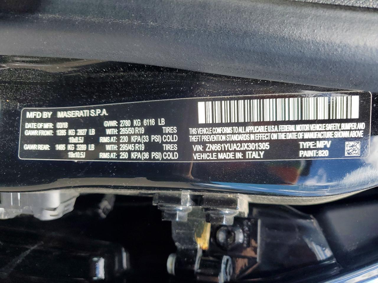 2018 MASERATI Levante