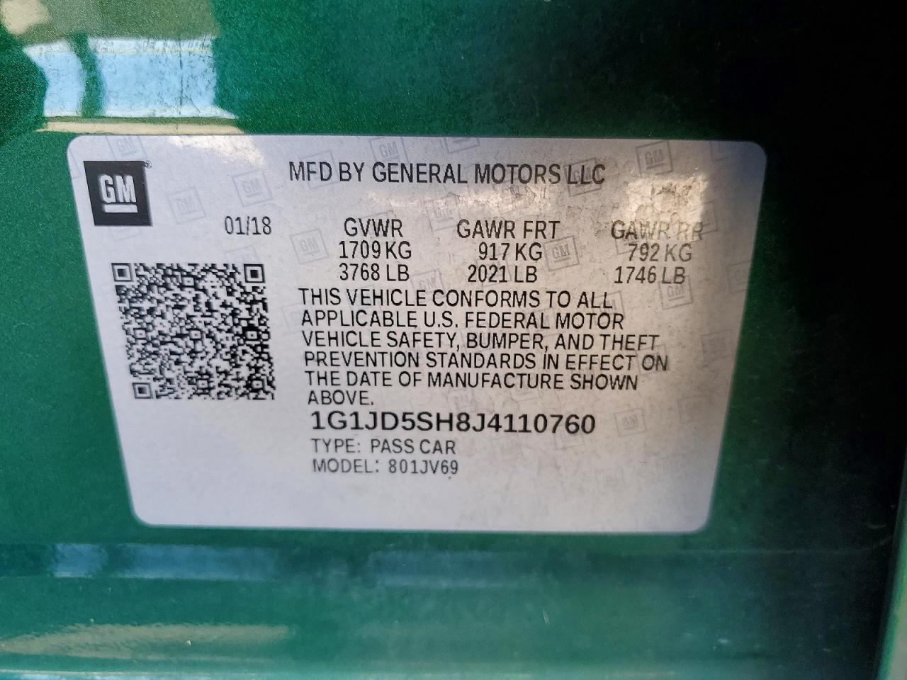 2018 CHEVROLET SONIC