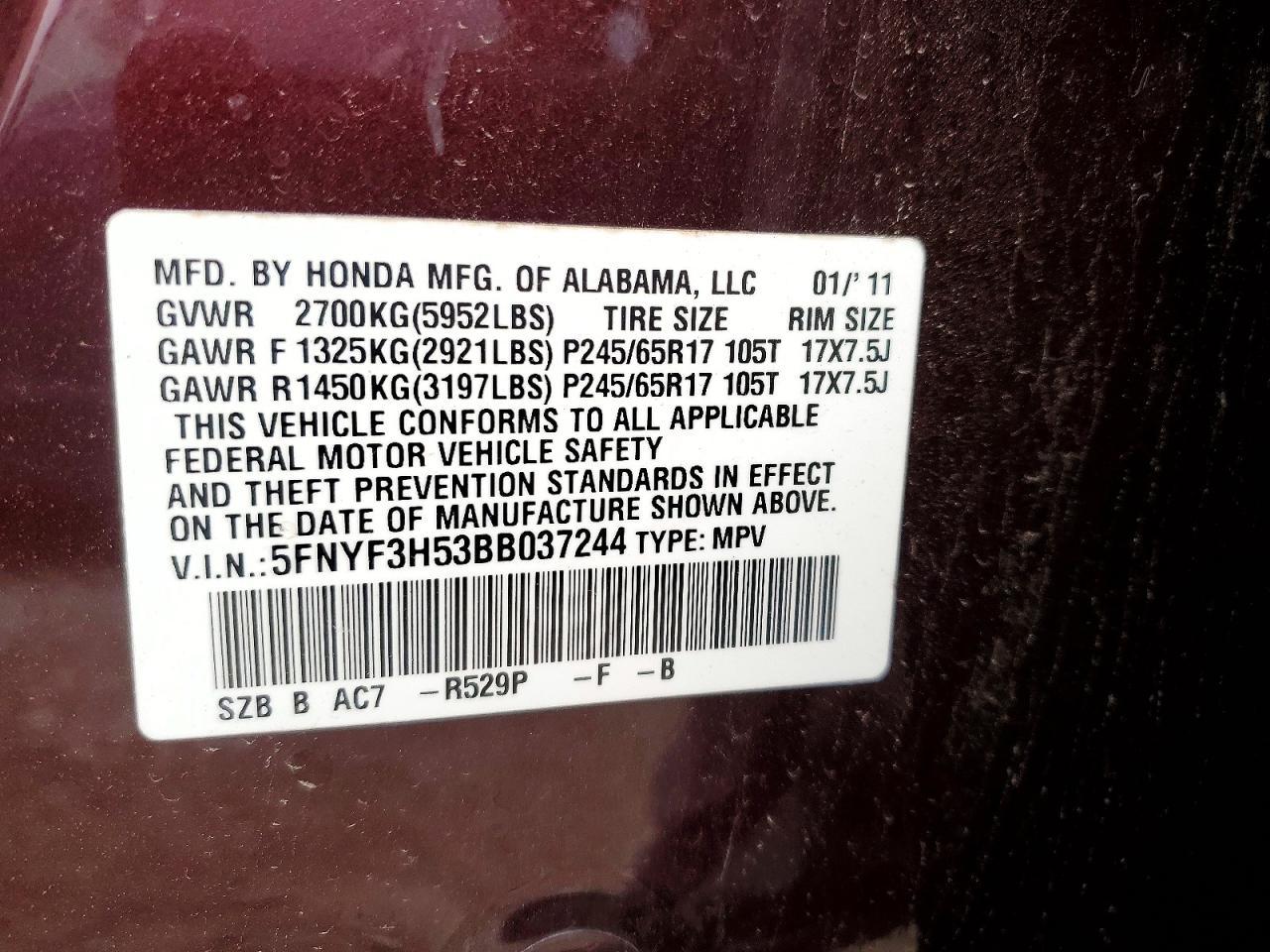 2011 HONDA PILOT