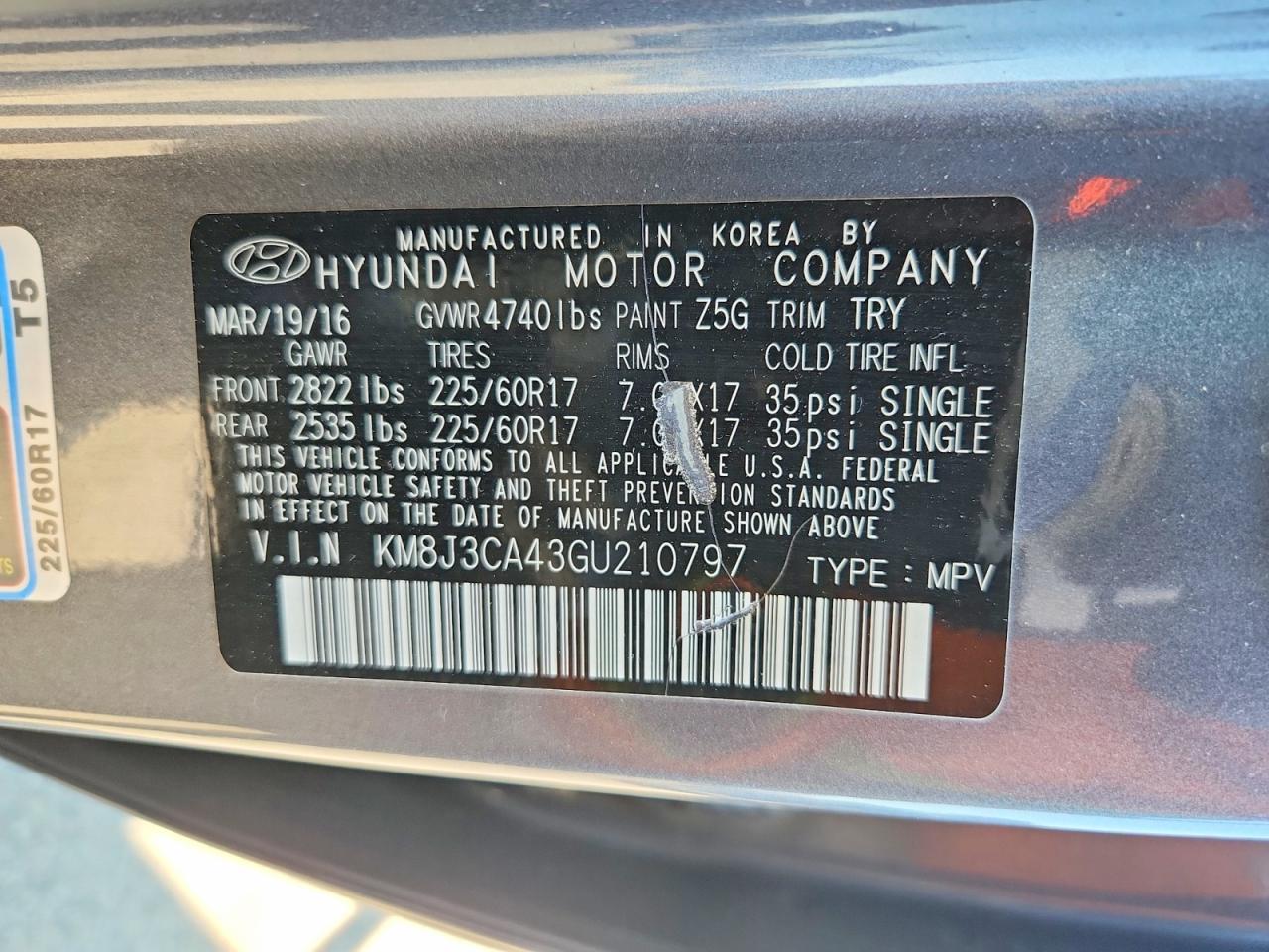 2016 HYUNDAI TUCSON