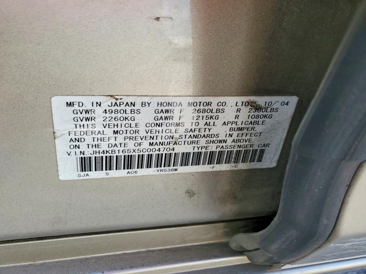 2005 ACURA RL