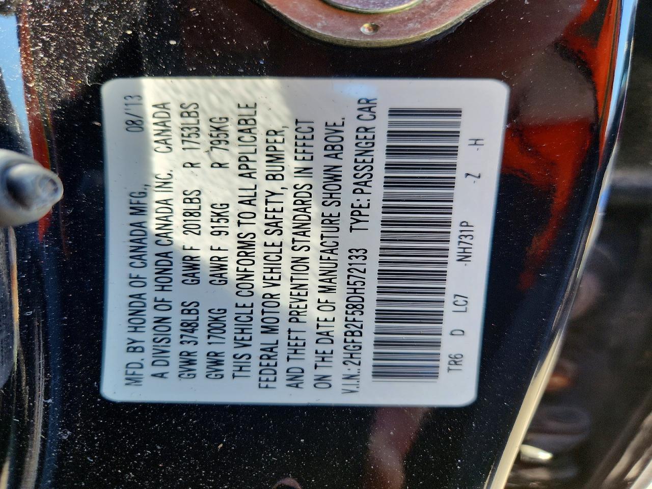 2013 HONDA CIVIC