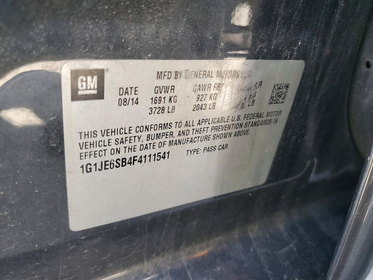 2015 CHEVROLET SONIC