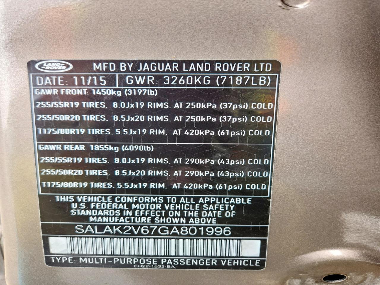 2016 LAND ROVER LR4